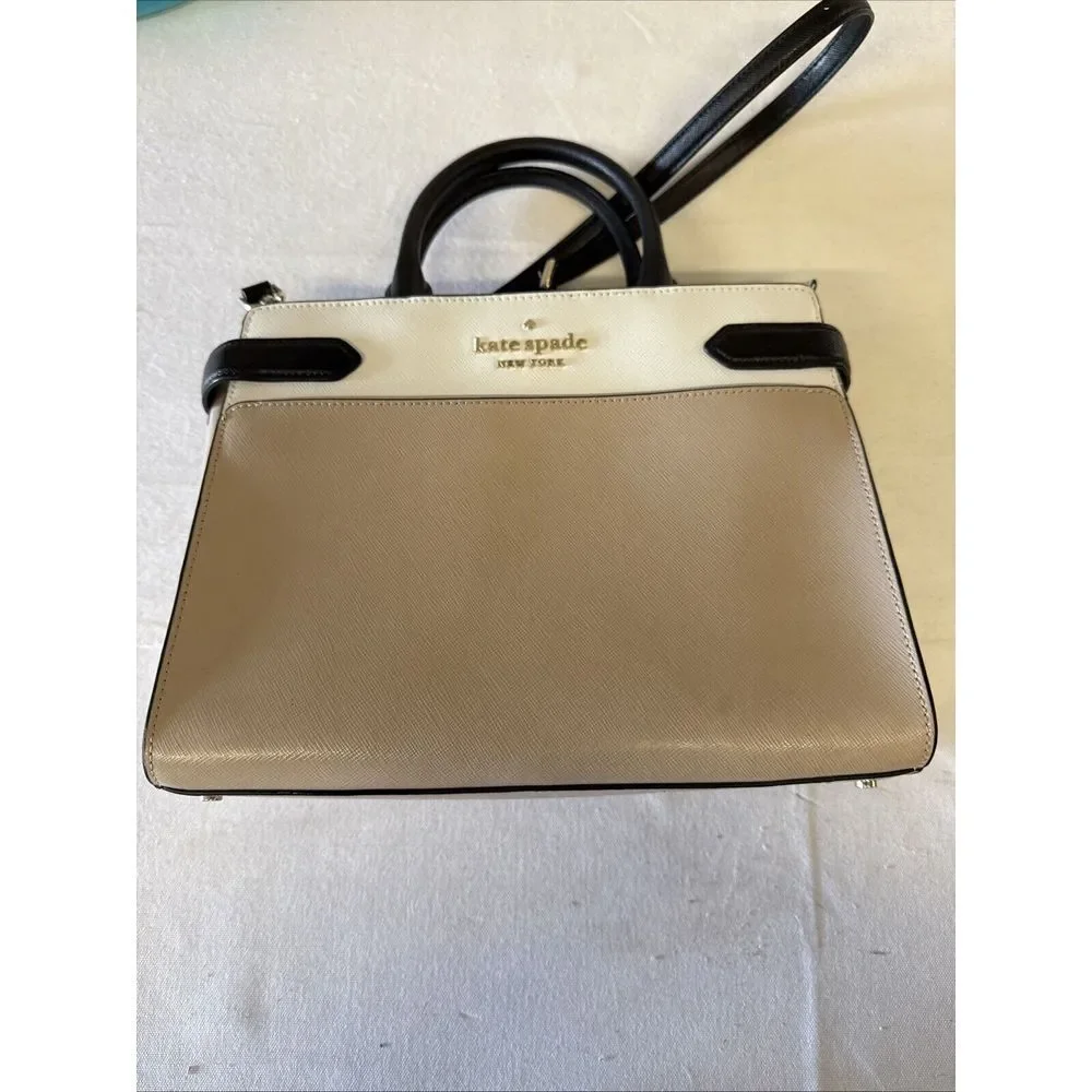 KATE SPADE NEW YORK STACI MEDIUM SATCHEL PURSE LEATHER‎ COLORBLOCK TOTE Bag